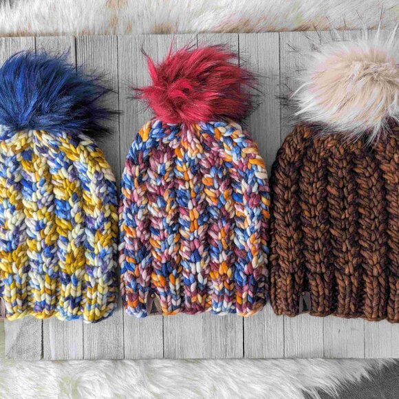 Hand Knit Luxury Cabled Beanie - Picture 4 of 4